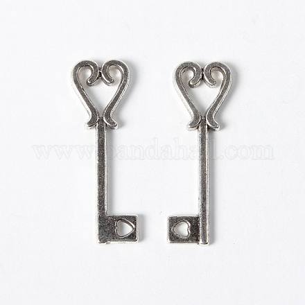 Antique Silver Tibetan Style Key Pendants X-TIBEB-A102095-AS-LF-1