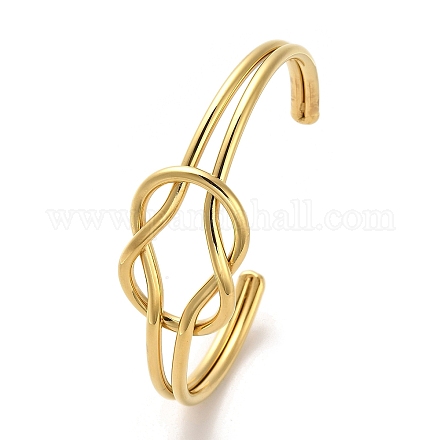 Goldene 304 Armreifen aus Edelstahl für Damen BJEW-C050-01D-G-1