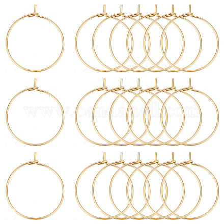 Unicraftale 100pcs 20mm anneaux de breloques en verre de vin doré 304 accessoires de boucles d'oreilles en acier inoxydable broche de 0.7mm matériel de bricolage boucle d'oreille perles pour les femmes de basket-ball STAS-UN0001-49G-1