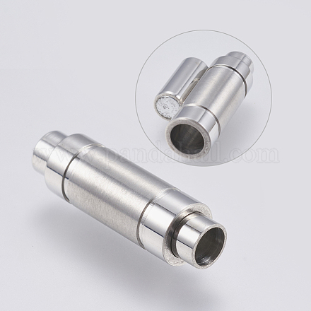 304 Stainless Steel Magnetic Clasps with Glue-in Ends STAS-F139-070P-1