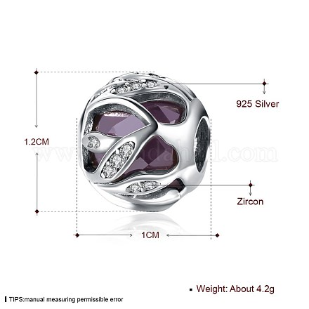 925 Thai Sterling Silver European Beads OPDL-BB24134-1