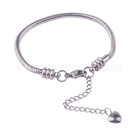 304 Stainless Steel European Snake Chains Bracelets STAS-PH0006-03A-1