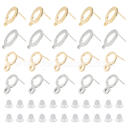 40 шт. 4 шт. фурнитура для сережек-гвоздиков из нержавеющей стали 201 STAS-DC0009-81-1