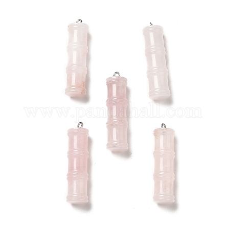 Colgantes naturales de cuarzo rosa G-I340-A15-1