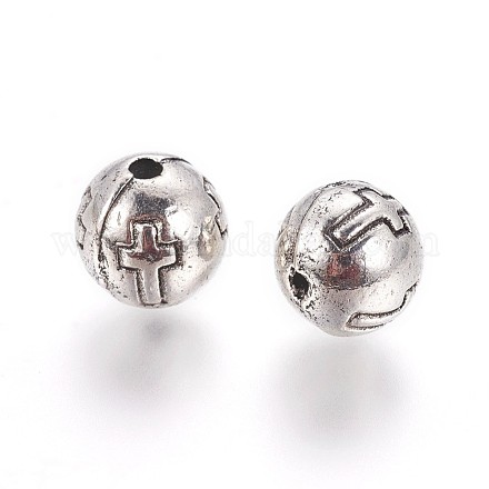 Perles en alliage de zinc de style tibétain X-PALLOY-P179-05AS-1