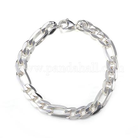 304 Stainless Steel Figaro Chain Bracelets BJEW-P064-14S-1