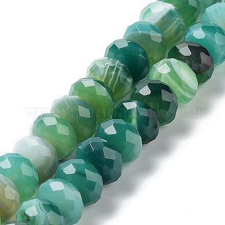 Agate à bandes naturelles / brins de perles d'agate à rayures G-E605-A02-03C-1