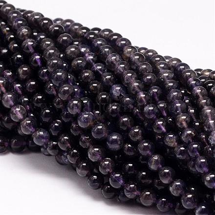 Chapelets de perles en cordiérite naturelle/Iolite/Dichroite G-P132-14-6mm-1