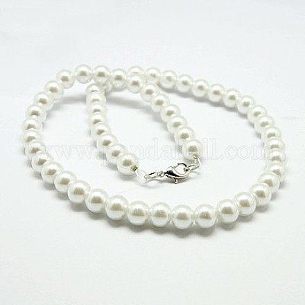 Colliers avec perles en verre à la mode NJEW-D061-8mm-3-1
