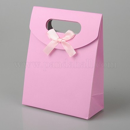 Bolsas de regalo de papel con diseño bowknot de la cinta CARB-BP024-05-1