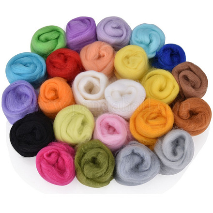 24 lana de fieltro de aguja de colores DOLL-PW0002-033B-1