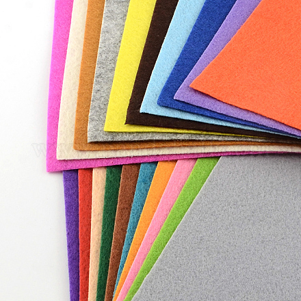 DIYクラフト用品不織布刺繍針フェルト  ミックスカラー  15x15x0.1cm  40個/袋 DIY-S024-01-1