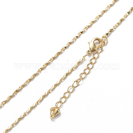Brass Link Chain Necklaces NJEW-K123-06G-1