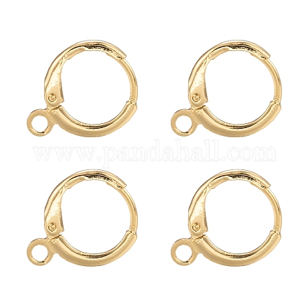 Brass Huggie Hoop Earring Findings X-KK-L179-04G-A-1
