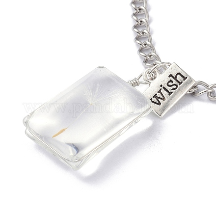 Löwenzahn-Samen-Wunsch-Halskette für Teenager-Mädchen-Frauen-Geschenk NJEW-Z014-06P-1