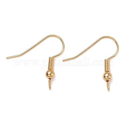 Brass Earring Hooks KK-F824-017G-1