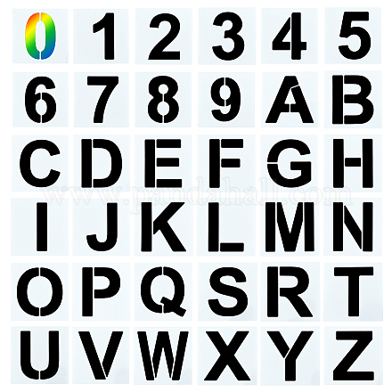 Gorgecraft 36 шт. трафареты для букв 3-дюймовые шаблоны для алфавита многоразовые пластиковые трафареты для номеров для рисования на деревянной стене ткань классная доска холст DIY-WH0176-77C-1