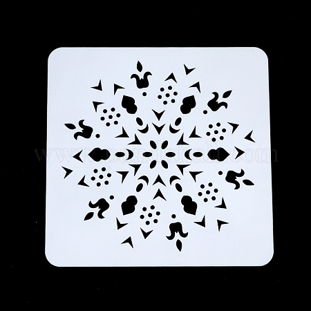 Wholesale Flower Pattern Eco-Friendly PET Plastic Hollow Painting  Silhouette Stencil 