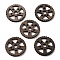 Walnut Wood Hollow Pendants, Gear Charms, Undyed, Coffee, 23.5x2.5mm, Hole: 2mm & 4mm