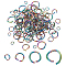 120Pcs 4 Styles 304 Stainless Steel Open Jump Rings, Rainbow Color, 18~22 Gauge, 4~10x0.6~1mm, Inner Diameter: 2.8~7mm, 30pcs/style