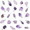 Natural Amethyst Pendants, with Mixed Brass & Alloy & Stainless Steel Findings, Mixed Shape, 15~35x10~20x5~16mm, 26pcs/box