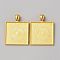 Alloy Pendant Cabochon Settings, Square, Golden, 36.5x28x6.5mm, Hole: 6.5x3.5mm