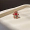 Christmas Cartoon Alloy with Resin Finger Rings, Platinum, Gingerbread Man, Inner Diameter: Adjustable