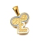 304 Stainless Steel Pendants, with Enamel, Ion Plating(IP), Laser Cut, Real 18K Gold Plated, Letter E, 16x15x1.5mm, Hole: 5.5x2.5mm