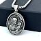 Stainless Steel Oval with Virgin Mary Pendant Necklaces, Stainless Steel Color