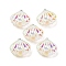 Resin Imitation Pearl Iridescent Pendants, with Iron Finding, Shell Shapes, White, 25x26x9mm, Hole: 2mm
