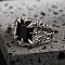 Alloy Rhinestone Cuff Rings for Men, Rectangle with Claw, Jet, US Size 4 1/4~US Size 14(15~23mm)