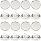 50Pcs Alloy Blank Brooches, Flat Round, Platinum, 30x1mm