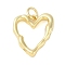 Brass Pendants, Cadmium Free & Lead Free, Concave and Convex Heart, with Jump Ring, Real 18K Gold Plated, 17x15x3.5mm, Hole: 3mm