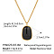 Summer 304 Stainless Steel Enamel Rectangle Pendant Necklace for Women, Real 18K Gold Plated, Black, 16.14 inch(41cm)