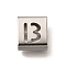 Letter Style 304 Stainless Steel Square Slide Charms, Letter B, 9x8x4mm, Hole: 3.5x8.5mm
