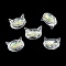 Handmade Foil Lampwork Beads, Cat, Clear, 13.5x17.5~18x11.5~12mm, Hole: 1.8mm