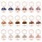 Alloy & Natural Gemstone Chip Keychains, with Alloy Split Key Rings, Flat Round with Tree of Life, Rose Gold, 5.3cm, 9 style, 2pcs/style, 18pcs/set