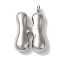 Non-Tarnish Ion Plating(IP) 304 Stainless Steel Pendants, Balloon Letter Charm, Stainless Steel Color, Letter H, 25.5x16.5x6mm, Hole: 2mm