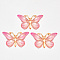 Transparent Acrylic Pendants, with Plated Bottom, Butterfly, Pearl Pink, 23x38x5mm, Hole: 1.2mm