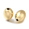 Rack Plating Brass Beads, Long-Lasting Plated, Lead Free & Cadmium Free, Rice, Real 18K Gold Plated, 14x10mm, Hole: 2.5mm