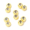 Brass Beads, with Rubber Inside, Slider Beads, Rondelle, Golden, 8x4.5x3.5mm, Hole: 1mm