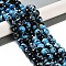 Natural Fire Crackle Agate Beads Strands, Dyed & Heated, Faceted, Round, Deep Sky Blue, 10mm, Hole: 0.8mm, about 37pcs/strand, 14''(35.5cm)