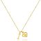Brass Initial and Heart Pendant Necklaces for Women, Real 14K Gold Plated, Letter I, 15.75 inch(40cm)