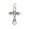 Alloy Pendant, Cross, Antique Silver, 31x18x3mm, Hole: 2.7mm