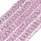 Transparent Glass Beads Strands, Faceted, Barrel, Pink, 7.5x5mm, Hole: 1.6mm, about 64pcs/strand, 14.69''(37.3cm)