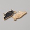 Alloy Enamel Pendants, Light Gold, Crow Charm, for Halloween, Black, 23x19x1.5mm, Hole: 1.7mm