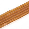 Transparent Glass Beads Strands, Round, Frosted, Sandy Brown, 4~4.5mm, Hole: 0.9mm, about 105~106pcs/strand, 14.96~15.16''(38~38.5cm)