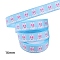 Easter Theme Polyester Grosgrain Ribbons, Printed Rabbit Pattern, Light Sky Blue, 5/8 inch(16mm), 10 yards/roll
