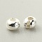 925 Sterling Silver Crimp Beads Covers, Flat Round, Silver, 4x3mm, Hole: 1.4mm