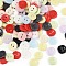 2-Hole Glass Buttons, Flat Round, Mixed Color, 13x13x2.2mm, Hole: 1.6mm
